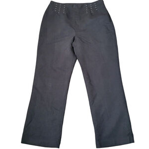 Kasper Linen Cotton Dress Pants Black Women’s 12P Excellent Condition Pre-owned